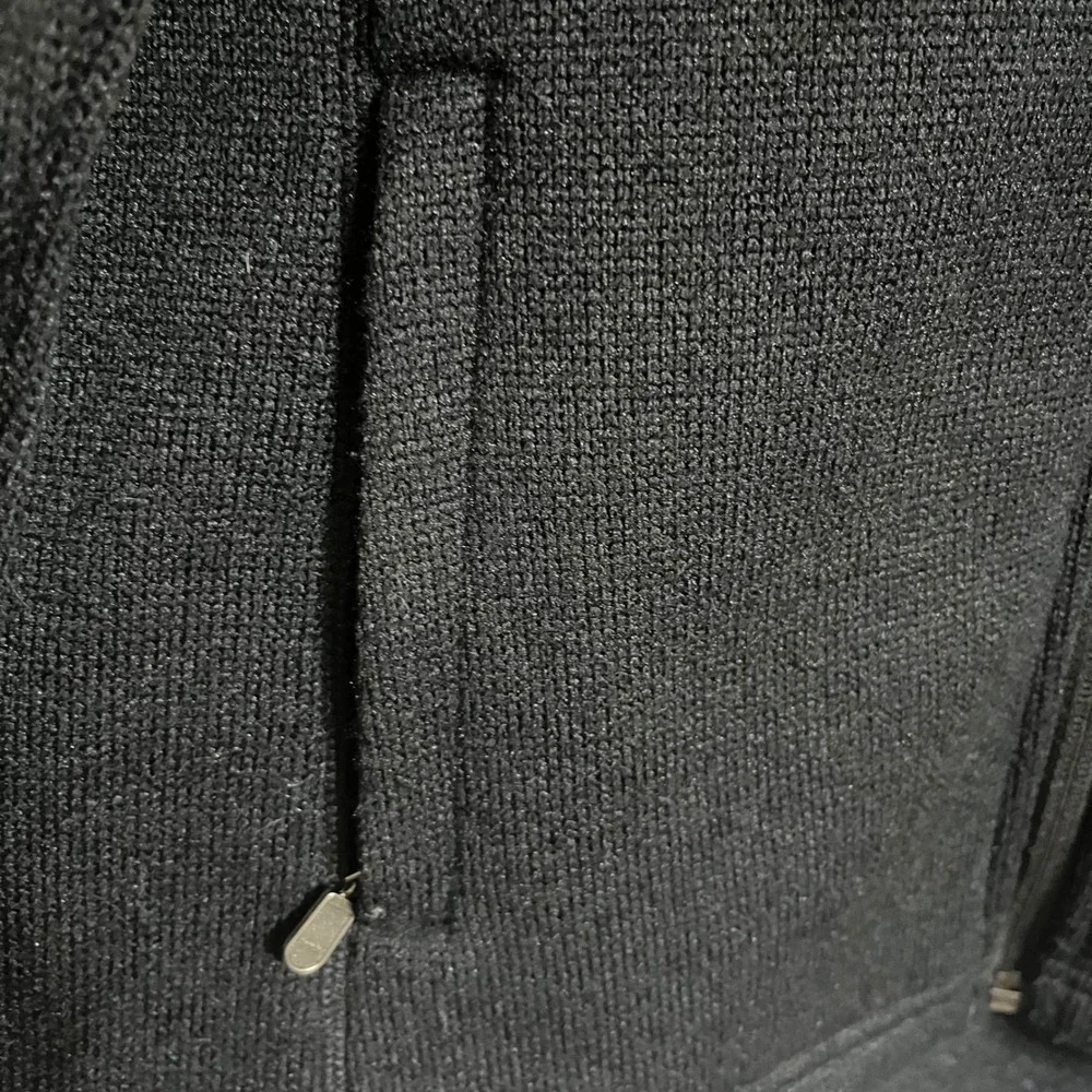 Orvis Mens Full Zip Fleece Jacket Black Sweater Knit‎ Size Small RN 70534